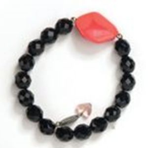 Sabika Coral and Black Bracelet